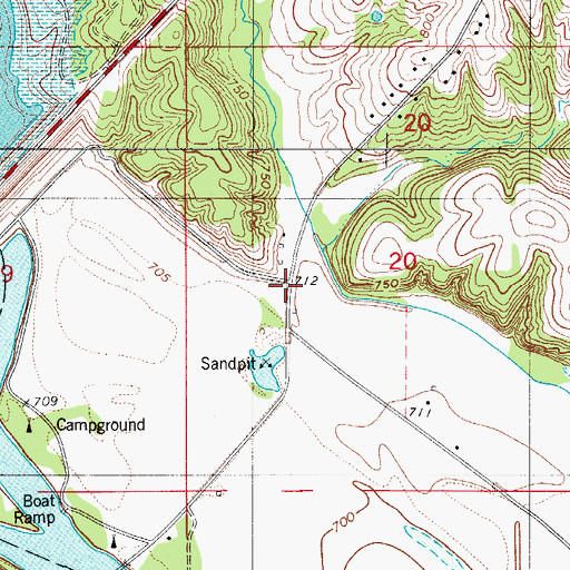 Topographic Map of Amsterdam Post Office (historical), IA