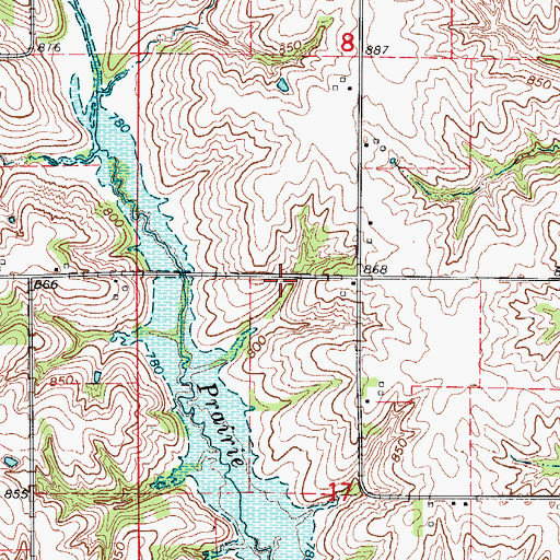 Topographic Map of Oak Post Office (historical), IA