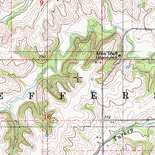 Topographic Map of Eveland Grove Post Office (historical), IA
