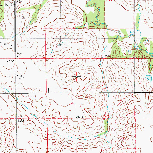 Topographic Map of Buckhorn Post Office (historical), IA