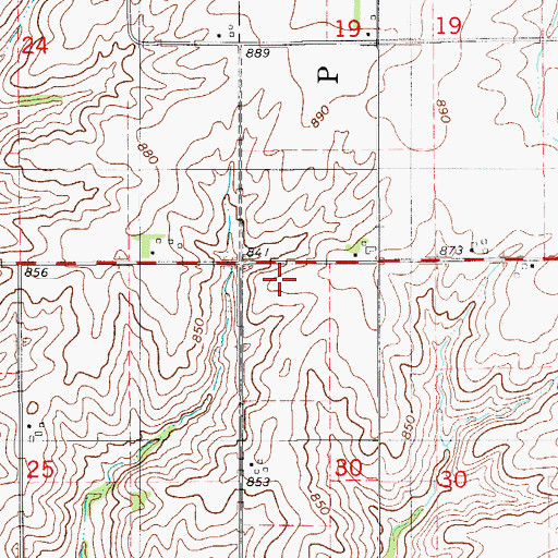 Topographic Map of Flint Post Office (historical), IA