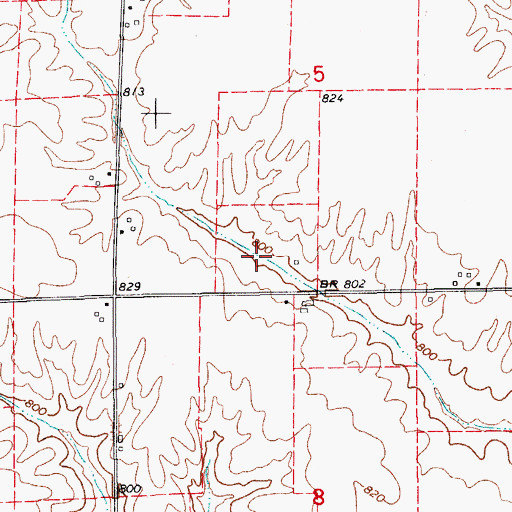 Topographic Map of Creswell Post Office (historical), IA
