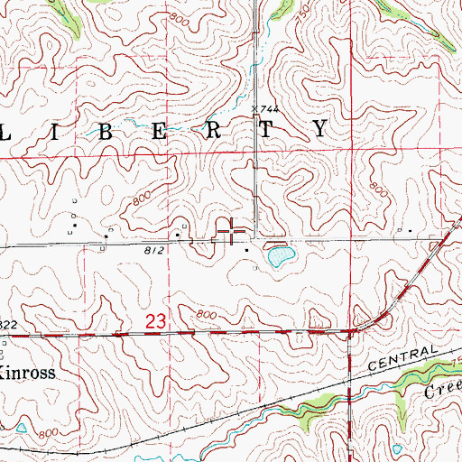 Topographic Map of Chandler Post Office (historical), IA