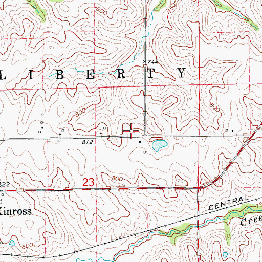 Topographic Map of Chandler Post Office (historical), IA