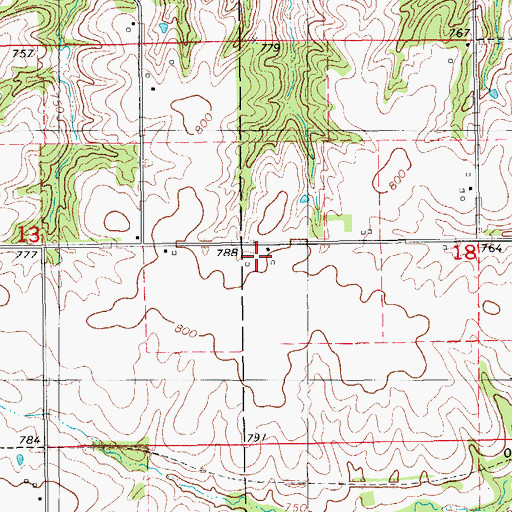 Topographic Map of Walden Post Office (historical), IA