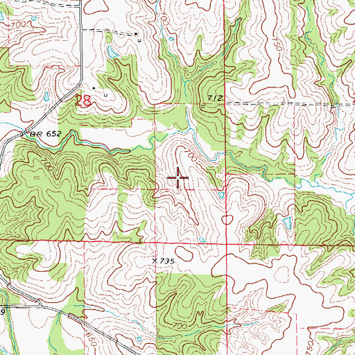Topographic Map of Valley Post Office (historical), IA