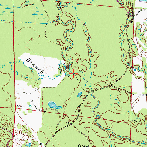 Topographic Map of Black Branch, AR