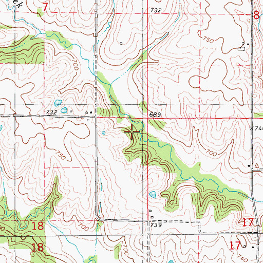 Topographic Map of Clay Post Office (historical), IA