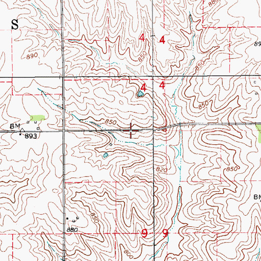 Topographic Map of Aurora Post Office (historical), IA