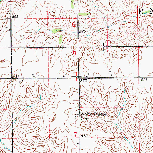 Topographic Map of White Pigeon Post Office (historical), IA