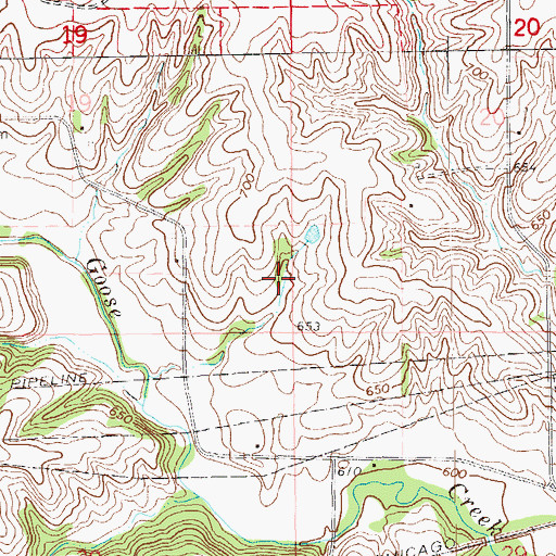 Topographic Map of Twin Oak Post Office (historical), IA