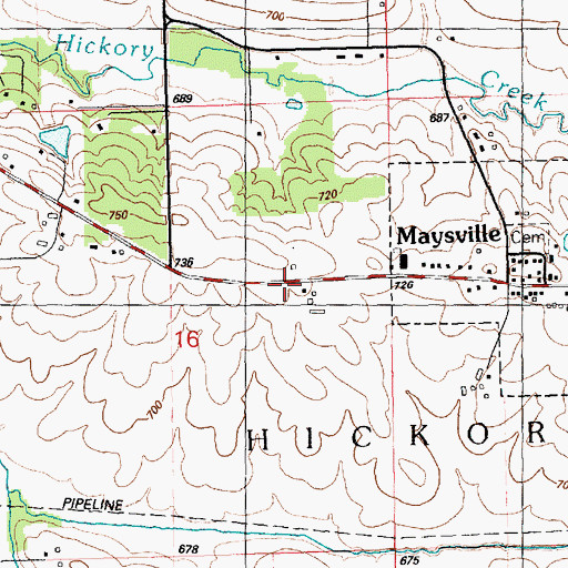 Topographic Map of Amity Post Office (historical), IA