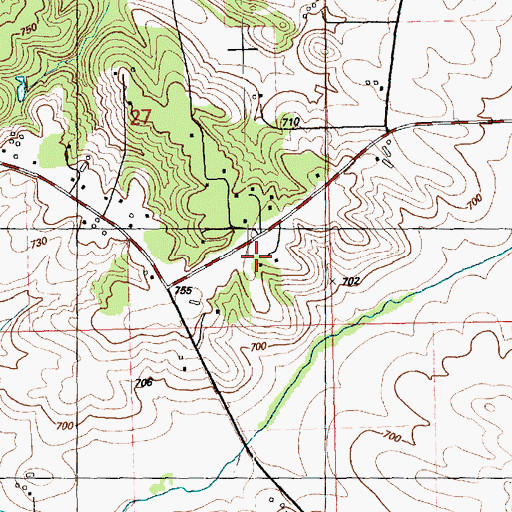 Topographic Map of Allens Grove Post Office (historical), IA