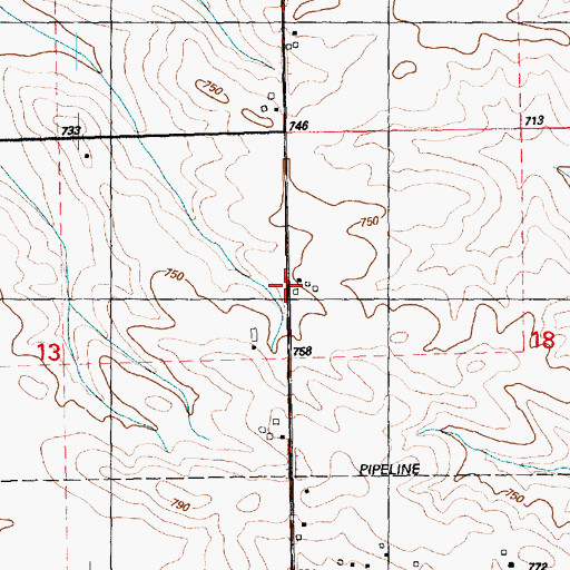 Topographic Map of Plain View Post Office (historical), IA