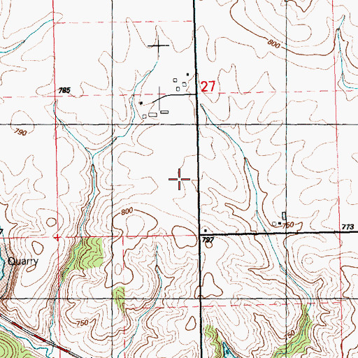 Topographic Map of Round Grove Post Office (historical), IA