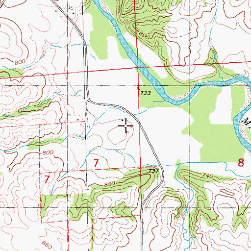 Topographic Map of Clayford Post Office (historical), IA