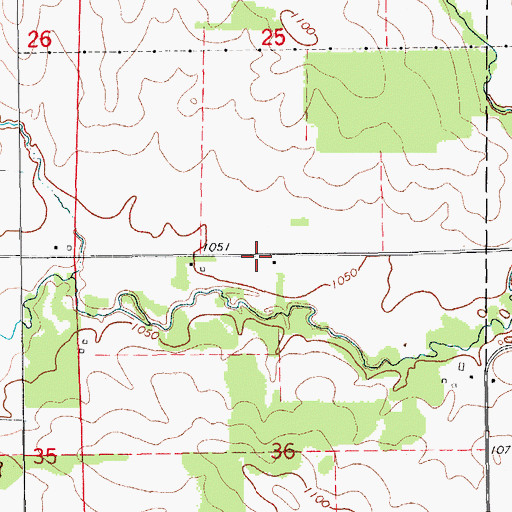 Topographic Map of Castleville Post Office (historical), IA