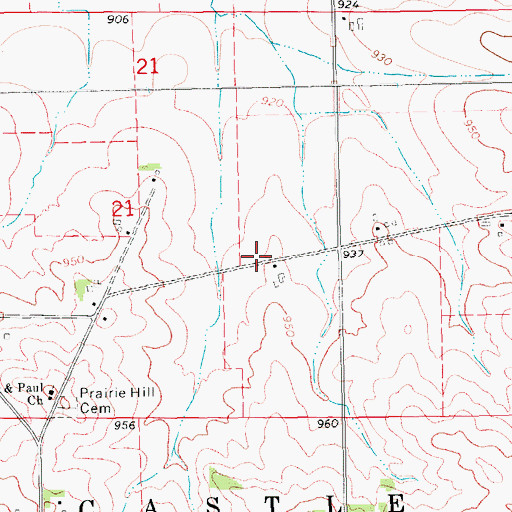 Topographic Map of Castle Grove Post Office (historical), IA