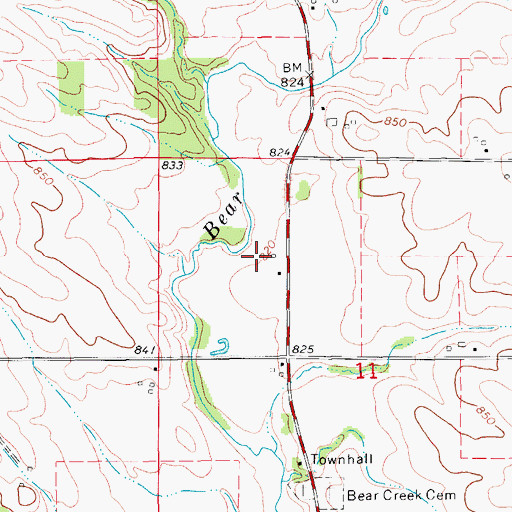 Topographic Map of Burke Post Office (historical), IA