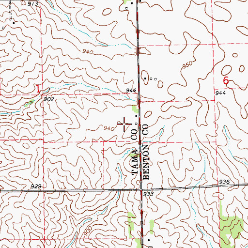 Topographic Map of Dryden Post Office (historical), IA