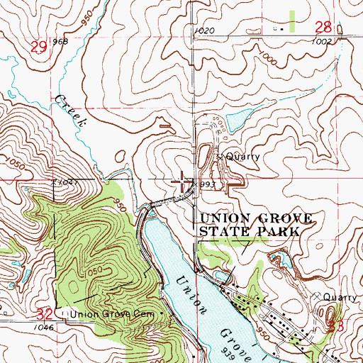 Topographic Map of Spring Creek Post Office (historical), IA