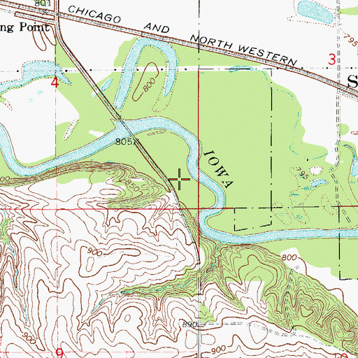Topographic Map of Helena Post Office (historical), IA