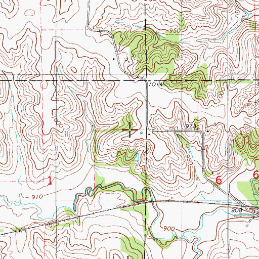 Topographic Map of Timber Creek Post Office (historical), IA