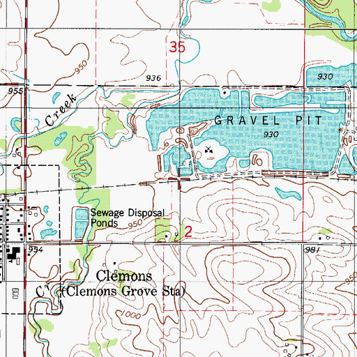 Topographic Map of Minerva Post Office (historical), IA