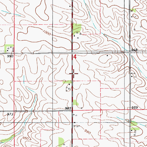 Topographic Map of Stanford Post Office (historical), IA