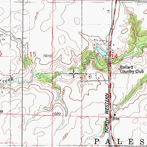 Topographic Map of Palestine Post Office (historical), IA