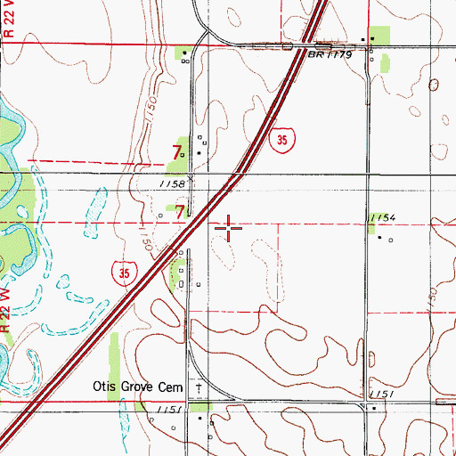 Topographic Map of Oakland Post Office (historical), IA