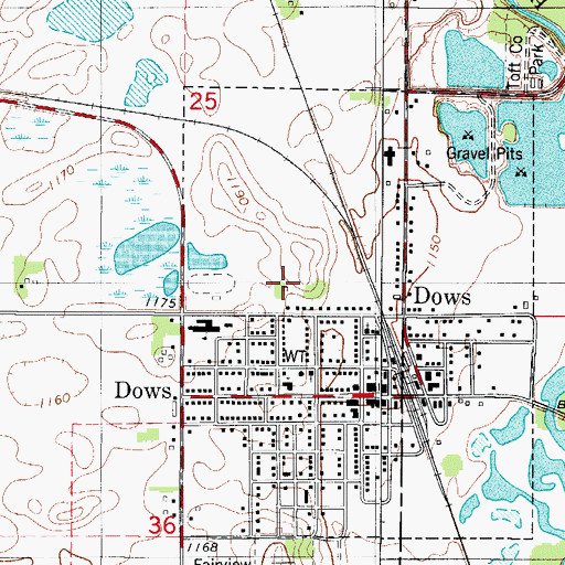 Topographic Map of Otisville Post Office (historical), IA