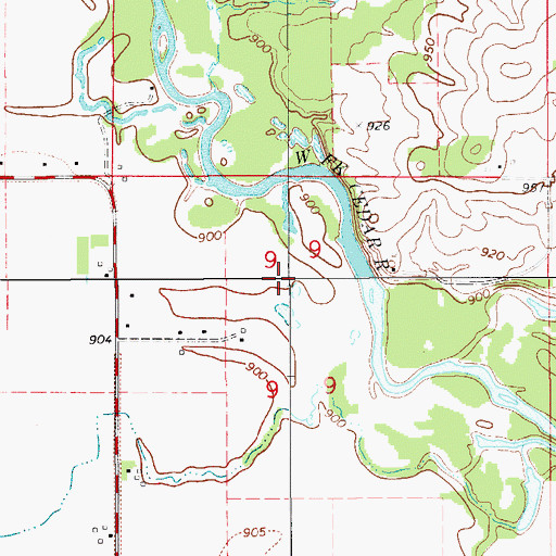 Topographic Map of Willoughby Post Office (historical), IA