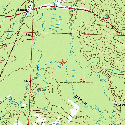 Topographic Map of Black Creek, AR