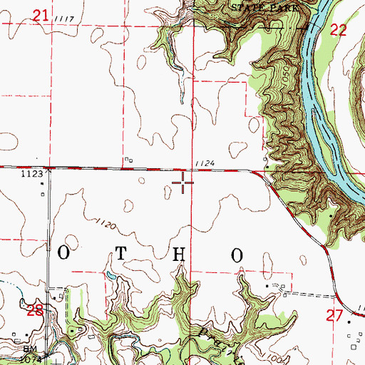 Topographic Map of Ortho Post Office (historical), IA
