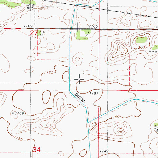 Topographic Map of Otisville Post Office (historical), IA