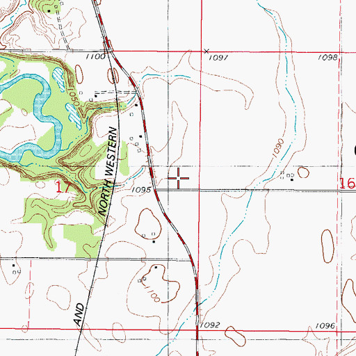 Topographic Map of Saratoga Post Office (historical), IA