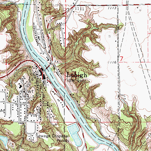 Topographic Map of Hesperia Post Office (historical), IA