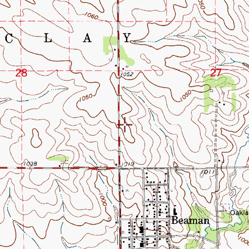 Topographic Map of Wadaloup Post Office (historical), IA