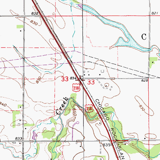 Topographic Map of Cedar Valley Post Office (historical), IA