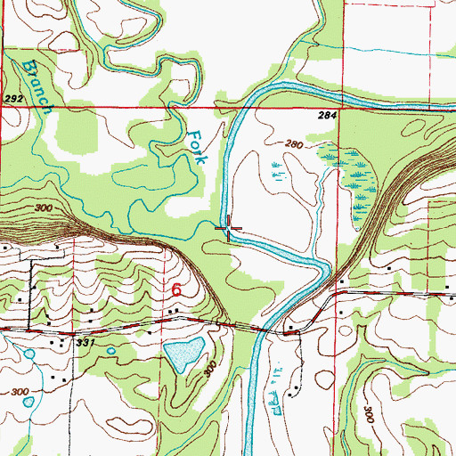 Topographic Map of Black Fork, AR