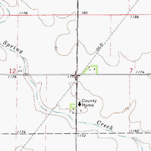Topographic Map of Fuller Post Office (historical), IA