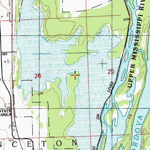 Topographic Map of Princeton State Wildlife Management Area, IA