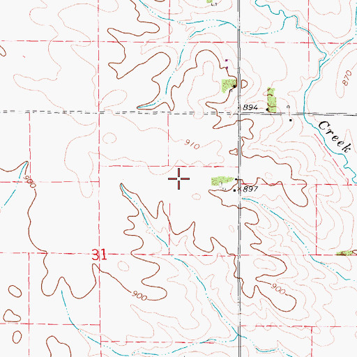 Topographic Map of Petes Patch Airport (historical), IA