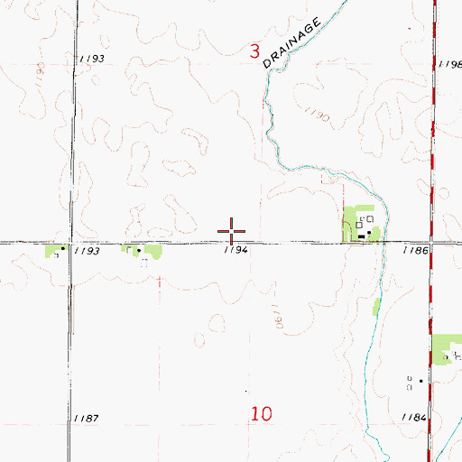Topographic Map of Newbrough Airport (historical), IA