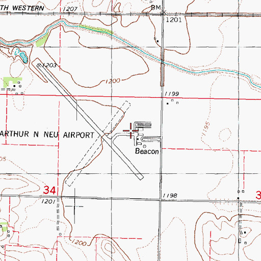Topographic Map of Arthur N Neu Airport, IA