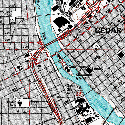 Topographic Map of Mays Island Helistop, IA