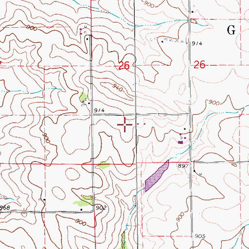 Topographic Map of Hannen Airport, IA