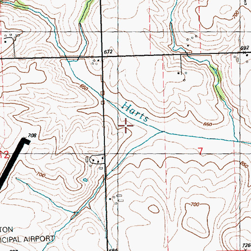 Topographic Map of Samaritan Hospital South Heliport, IA