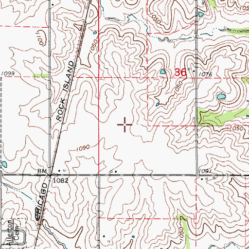 Topographic Map of Cobb Farm Airport (historical), IA